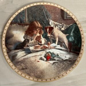 Charles Burton Barber Breakfast in Bed Art Collector Plate Victorian Child 604